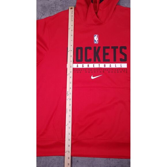 NIKE NBA Houston Rockets Dri-Fit Warm up Hoodie Mens Size LARGE Red PE - Picture 7 of 7